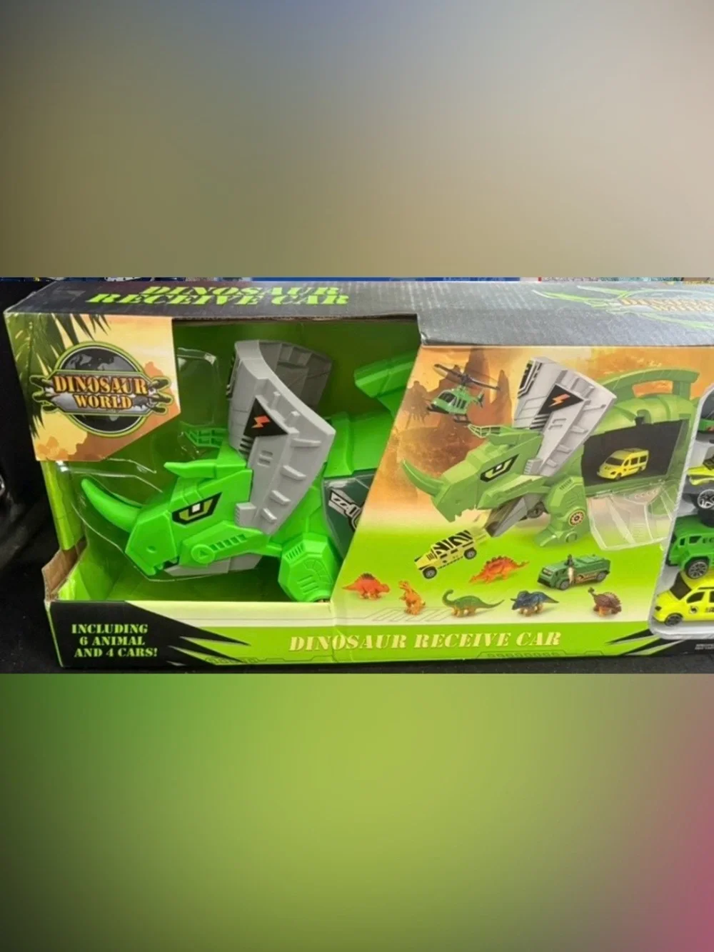 Green Dinosaur Rescue Car Toy - Kids Vehicles & Figures